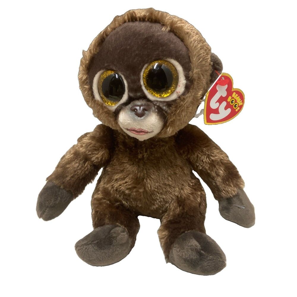 TY Beanie Boos Chessie the Chimpanzee Glitter Eyes Inch with Paper heart Tag